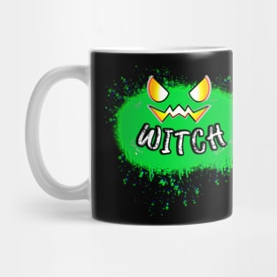 Witch Jack O Lantern Green Pumpkin Splat Quote Mug